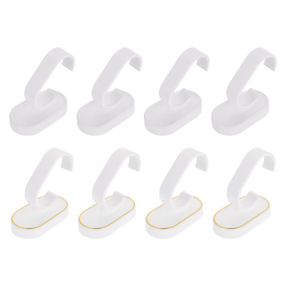 LITINKIMI 8Pcs White Plastic Watch Holder Display Stand Secure for Countertop and Tabletop Use