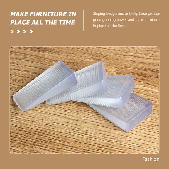 LITINKIMI 8Pcs White Wear Resistant Furniture Shims with Grooved Surface for Reliable Home Use