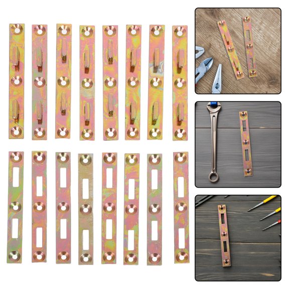 LITINKIMI 8Sets Bed Rail Hardware Kit Heavy Duty Iron Brackets for Strong Support and Silent Bed Frame Connection