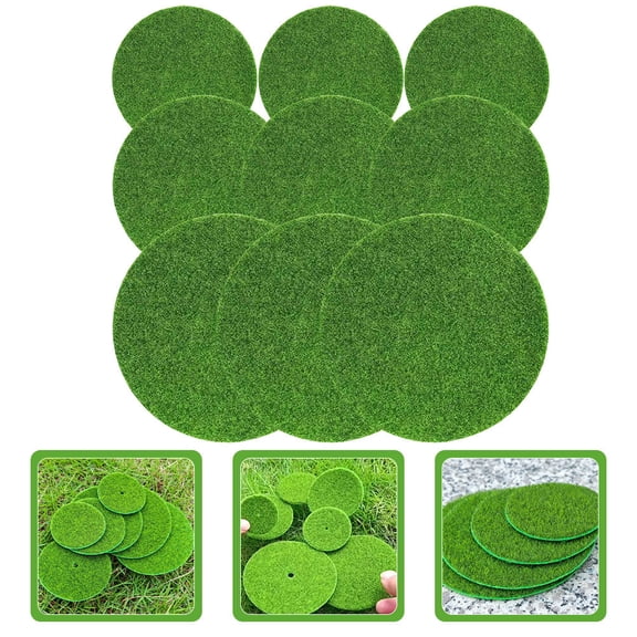 LITINKIMI 9Pcs Artificial Moss Mat Green Fabric Handmade Moss Carpet For DIY Projects Homeowners