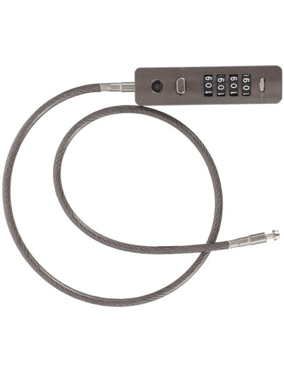 Adjustable Grey Cable Lock with Combination for Luggage, Backpacks, Travel, and Industrial Security Use
