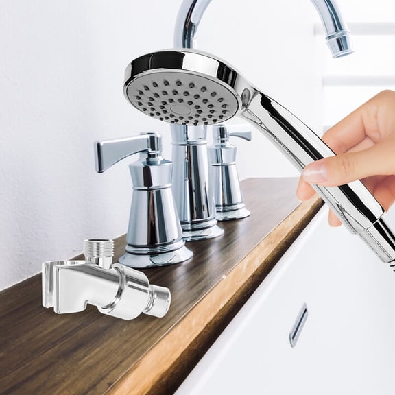 LITINKIMI Adjustable Plated Silver Shower Arm Holder Bracket Mount with Anti Rust and Waterproof Features