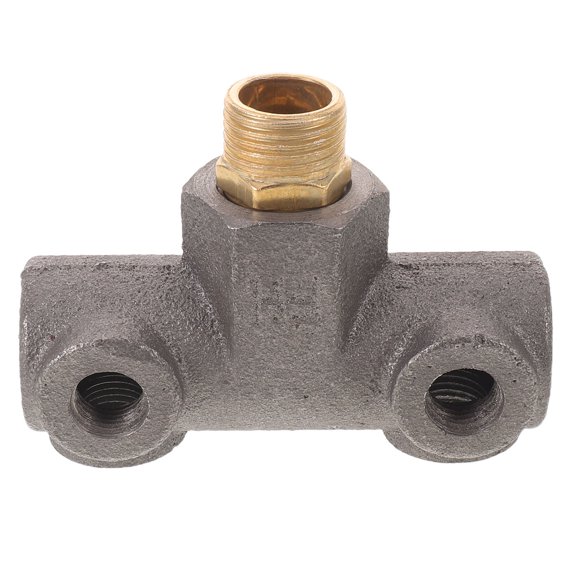 LITINKIMI Air Compressor Pressure Switch Mount Pneumatic Manifold Cast Iron 4 Way Fitting Grey