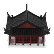 LITINKIMI Miniature Ancient House Sculpture in Light Brown Plastic, 1 Piece Decorative Cultural Atmosphere Figurine