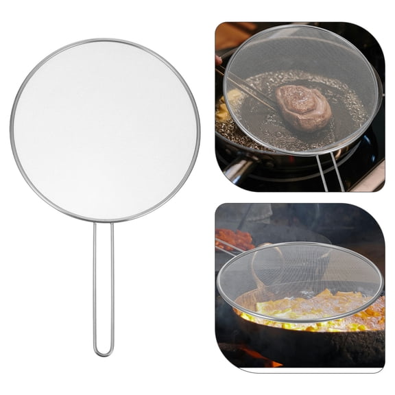 LITINKIMI Anti Oil Splattering Frying Pan Lid with Heat Resistant Stainless Steel Mesh