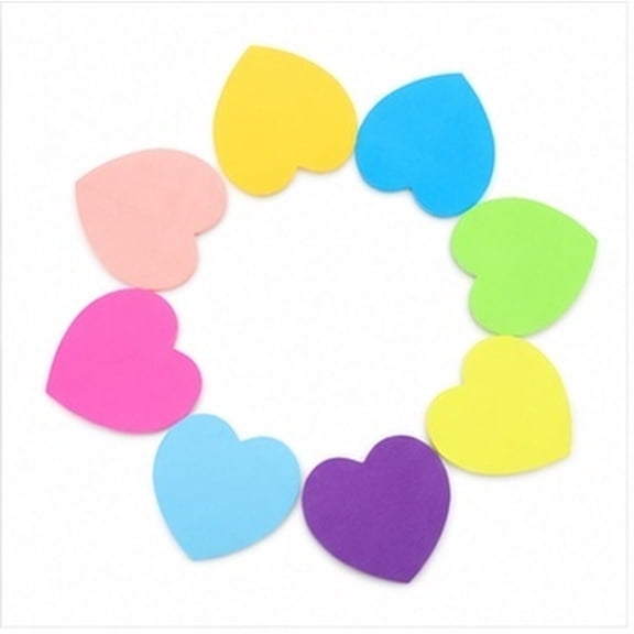 LITINKIMI Assorted Color Heart Shaped Self Stick Notes for Office Paper Memo Pads