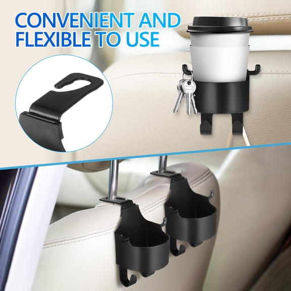 LITINKIMI Back to School 2 Pcs Car Storage Organizer Plastic Black Rectangular for Back Seat Organization