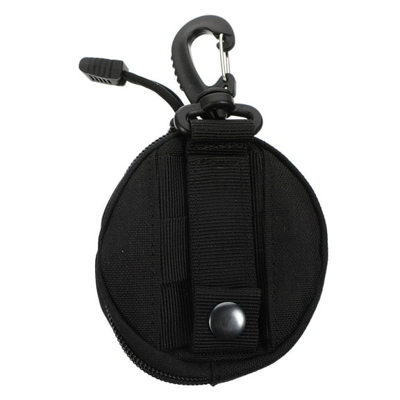 LITINKIMI Back to School Compartmentalized Storage Coin Purse Black Polyester Utility Design 1Pack