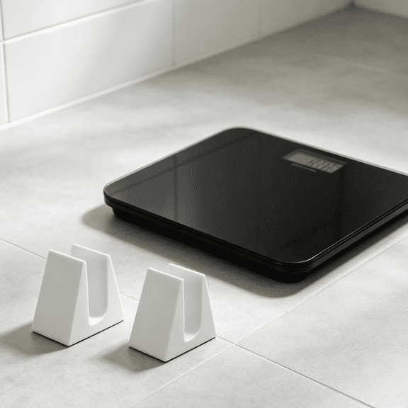 LITINKIMI Bathroom Weight Scale Platform, White Plastic, Anti-Slip, , 2Pcs
