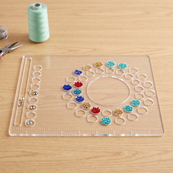 LITINKIMI Bead Layout Board with Compartments for Accurate Bracelet and Wristlet Design Projects