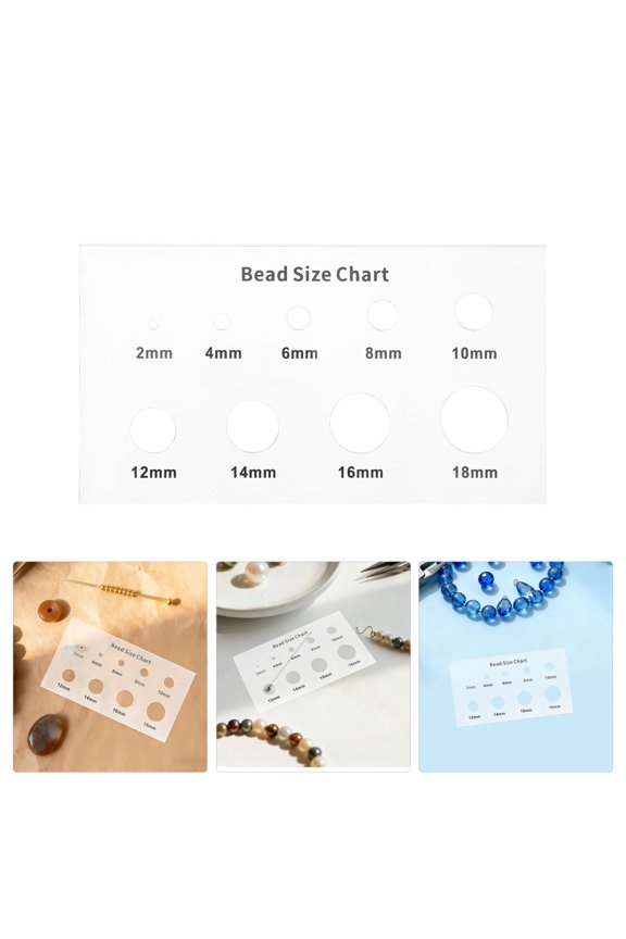 Acrylic Bead Sizer Tool for Jewelry Making, Accurate Measuring Instrument for , Gems, and Craft Beads
