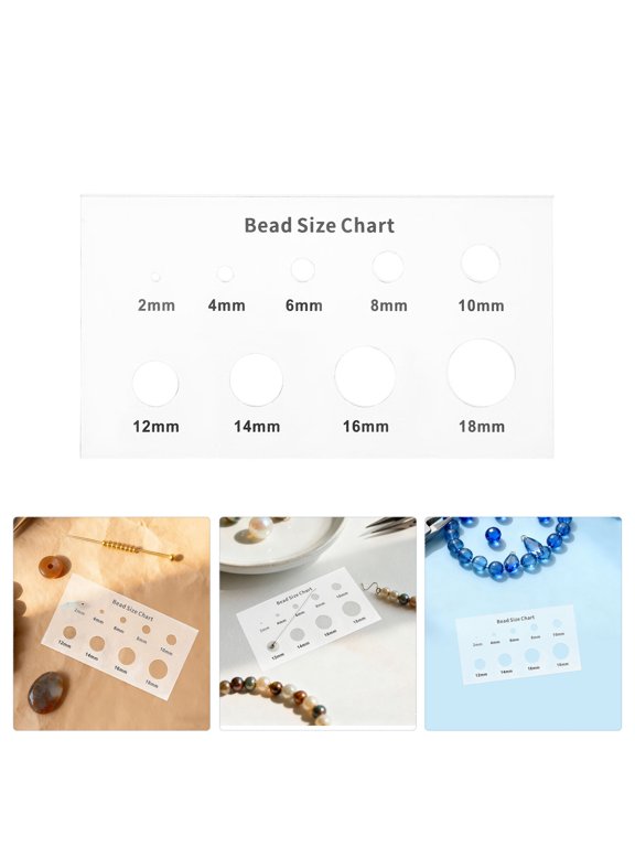 Jewelry Calipers Measuring Tool White Acrylic Precise Bead Sizer