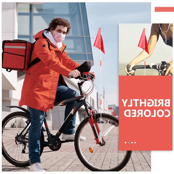 LITINKIMI Bike Flag with Pole in Red for Secure Installation and High Visibility Riding