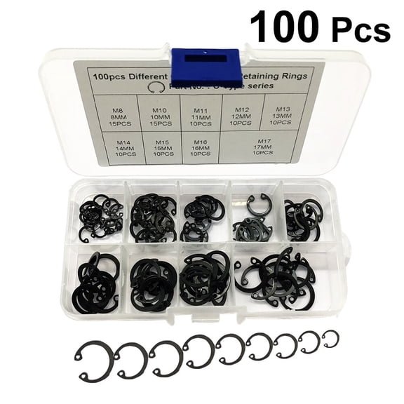 LITINKIMI Circlip Snap Ring Kit Retaining Rings Black Spring Steel for Car Use