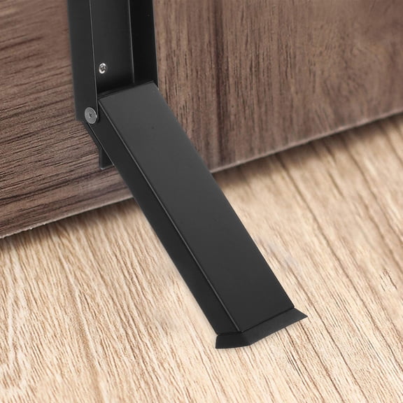 LITINKIMI Black Folding Door Stopper for Home Use Heavy Duty Stainless Steel Kickdown Door Holder