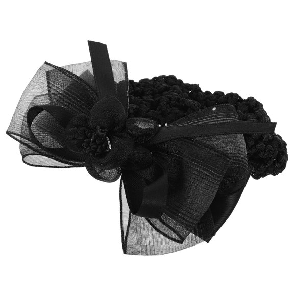 LITINKIMI Black Hair Snood with Bowknot Hair Clip Comfortable Durable Hairnet for Work and Sleep