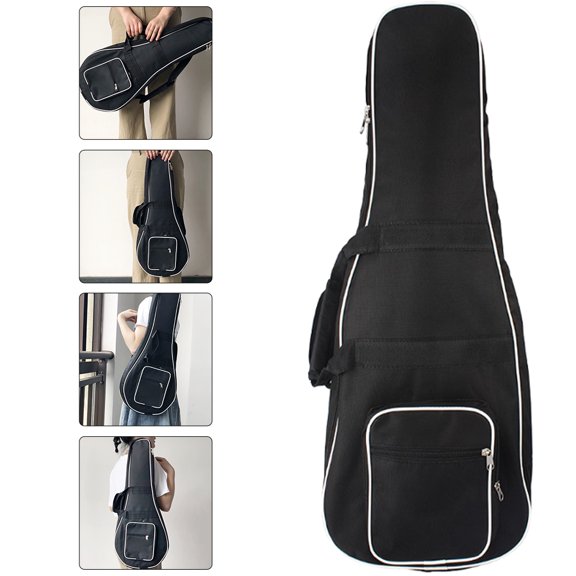 LITINKIMI Black Oxford Cloth Mandolin Backpack Comfortable Ergonomic Strap Waterproof