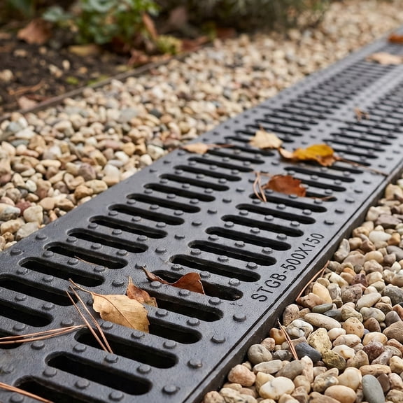 LITINKIMI Black Plastic Channel Drain Grate for Garden Patios and Driveways Weather Resistant Cover