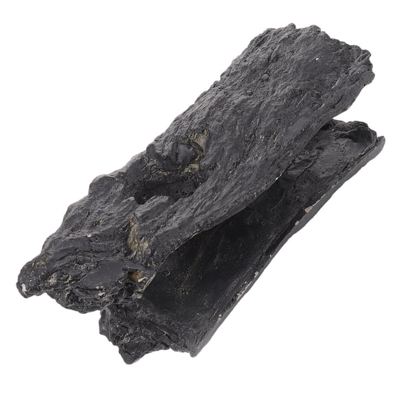 LITINKIMI Black Resin Corner Cave Reptile Hideout with Hollow Tree Trunk Design for Pet Habitat