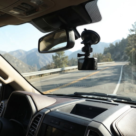 LITINKIMI Black Rotatable Cup Camera Mount for Car Dashboard, Adjustable Dash Cam Holder for Secure Video Recording