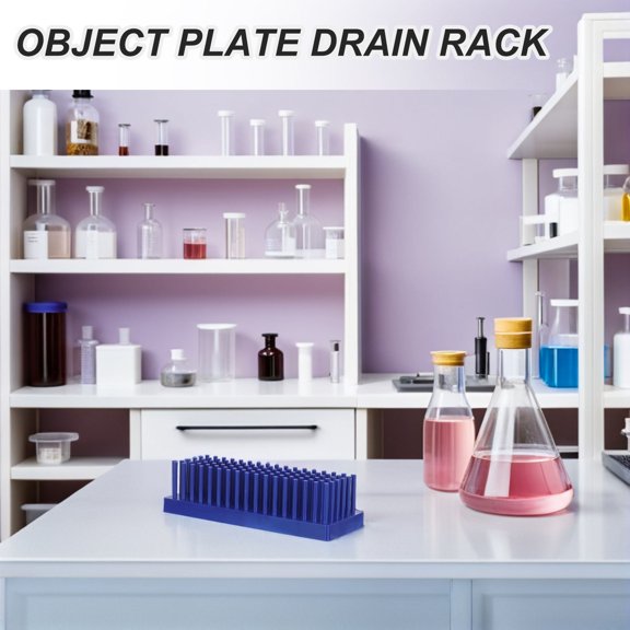 LITINKIMI Blue Laboratory Slide Drying Rack Efficient Liquid Drainage for 75x25mm Glass Slides