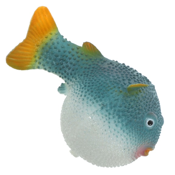 LITINKIMI Lifelike Blue Simulation Puffer Fish, Safe, Fluorescent Aquarium Decor