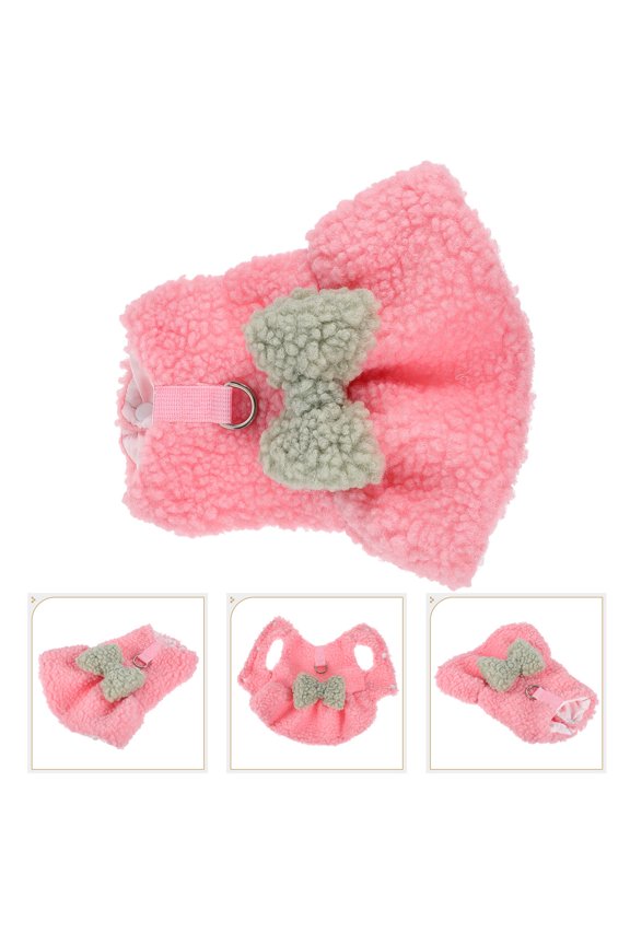 Breathable Pet Coat with Thickened Warm Lining and Stylish Bow Design for Small Dogs and Cats