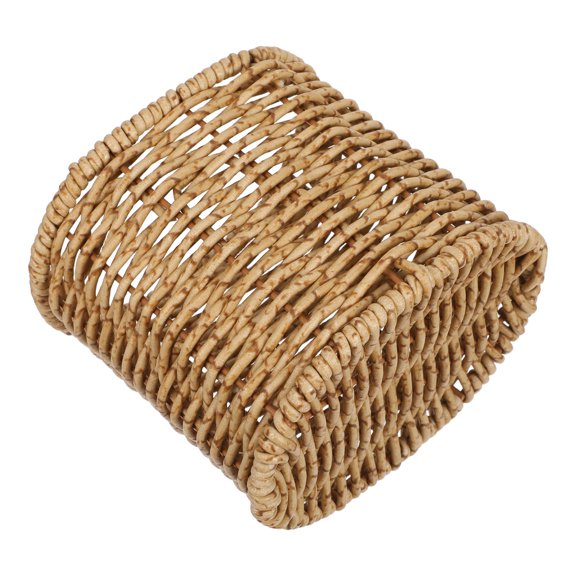 LITINKIMI Brown Wicker Style Chopstick Organizer with Plastic and Metal Frame for Kitchen Countertop