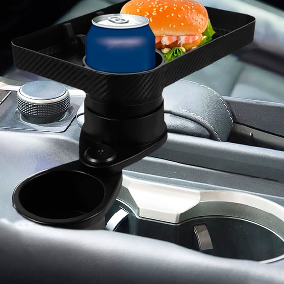 LITINKIMI 2-in-1 Car Cup Holder Expander with Storage for Drinks and Small Items, Black, Compatible with Most Vehicles