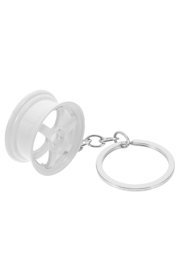 Car Modified Gear Key Chain Key Ornament White Aluminum Alloy for Car Lover 1Pack