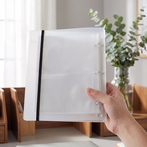 LITINKIMI Clear Index Card Binder with Refillable Sleeves for Recipe Cards and Flashcard Organization
