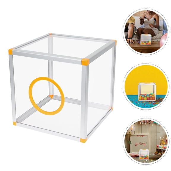 LITINKIMI Clear Raffle Ticket Box with Aluminum and PVC Construction for Party Games and Donations
