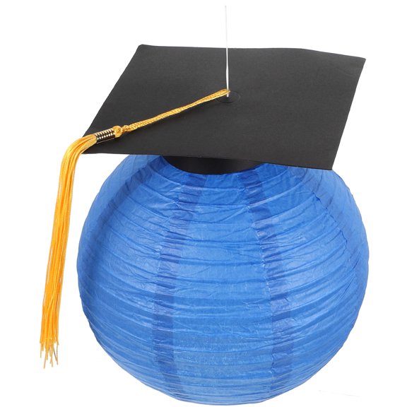 LITINKIMI Decorative Blue Graduation Paper Lantern Made of Safe Paper and Metal for Indoor and Outdoor Use
