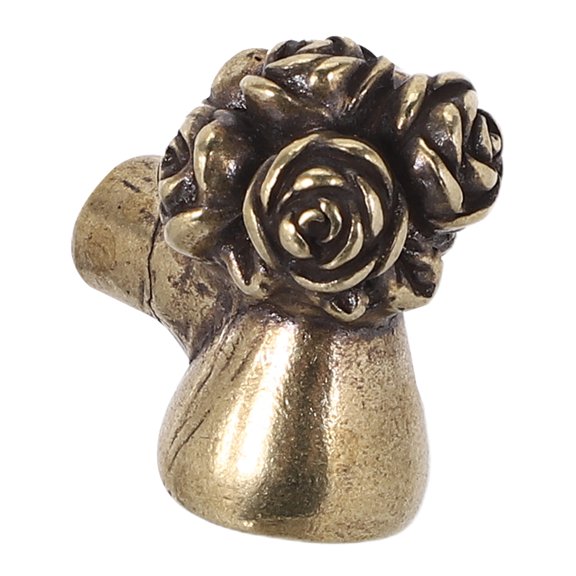 LITINKIMI Vintage Brass Flower Drawer Pulls Rose Bouquet Cabinet Knobs