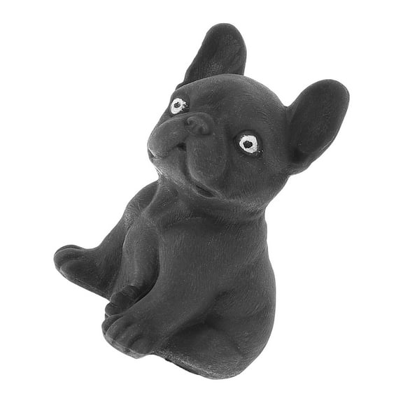 LITINKIMI Black Resin Bulldog Figurine with Exceptional Craftsmanship, Perfect Garden Decor and Home