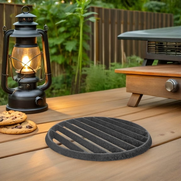 LITINKIMI Cast Iron Fireplace Grate Black Heavy Duty for Home Easy Installation
