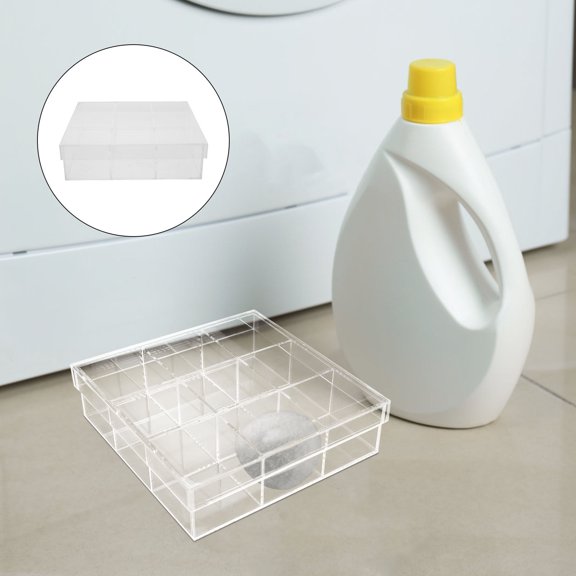 LITINKIMI Durable Transparent Storage Container for Dryer Sheets with Dustproof Lid