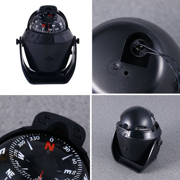 LITINKIMI Electronic Digital Compass Black Marine Guide Ball Lighted for Night Use Uv Protection