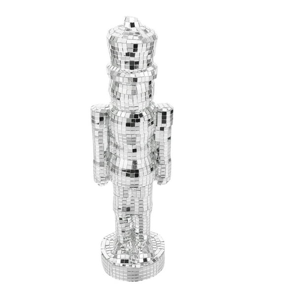 LITINKIMI Nutcracker Statue Silver Glass 1Set