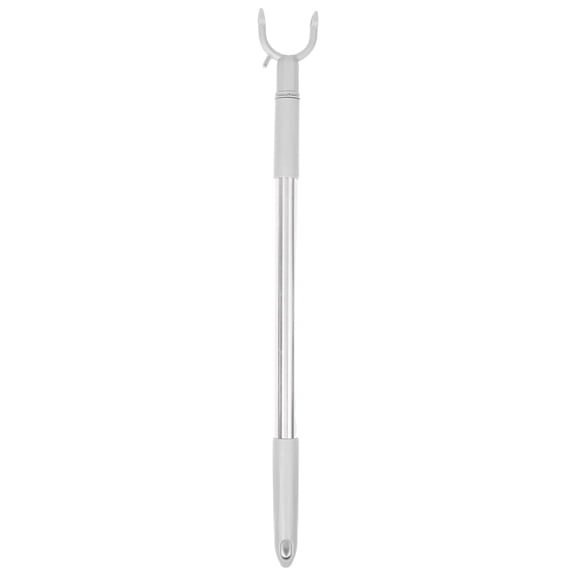 LITINKIMI Extendable Stainless Steel Clothes Hook Pole, Telescoping Garment Hanger Reacher with Plastic for Rods