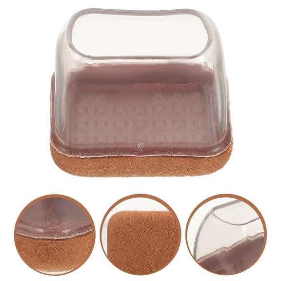 LITINKIMI Furniture Feet Protectors 8Pcs TPE Felt Chair Caster Cups Transparent