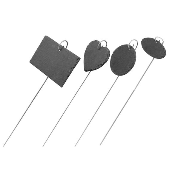 LITINKIMI Garden Markers Assorted Color Slate and Stainless Steel Modern Design 4Pcs