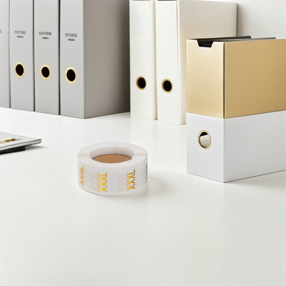 LITINKIMI Golden Clothing Size Stickers, PVC, Transparent, Waterproof, High-End Plated Gold, Ideal for Craft