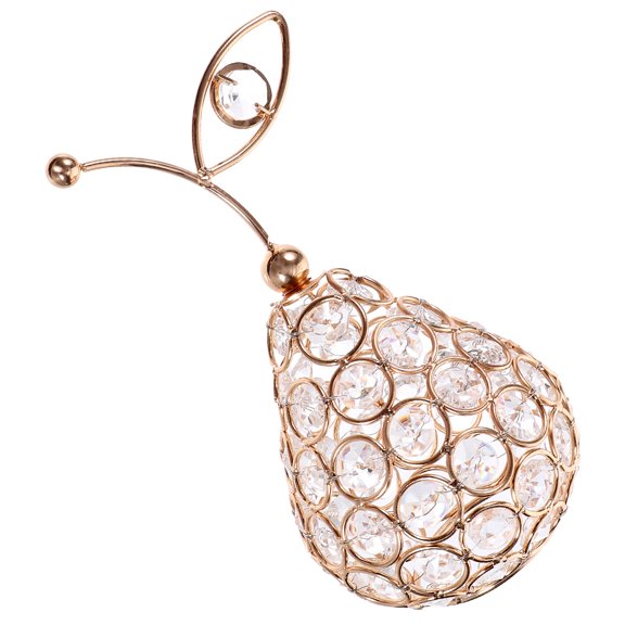 LITINKIMI Golden Fruit Shape Figurine Crystal Decorative Fruit Adornment for Office and Home