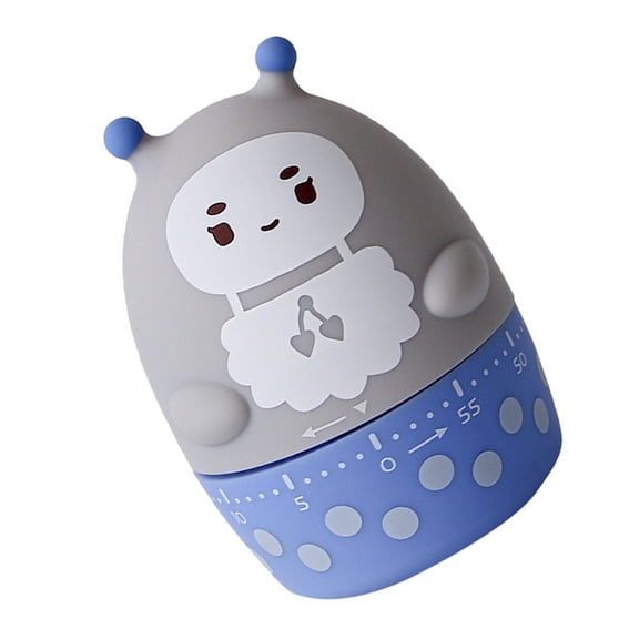 LITINKIMI Grey Plastic Kitchen Timer with Animal Design, Mechanical Countdown Cooking Timer for Home and Kitchen Use