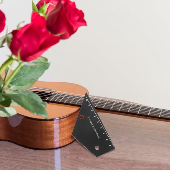 LITINKIMI Black Guitar String Ruler with Precise Scale, Professional Tool for Accurate Guitar String Measurements and Setup