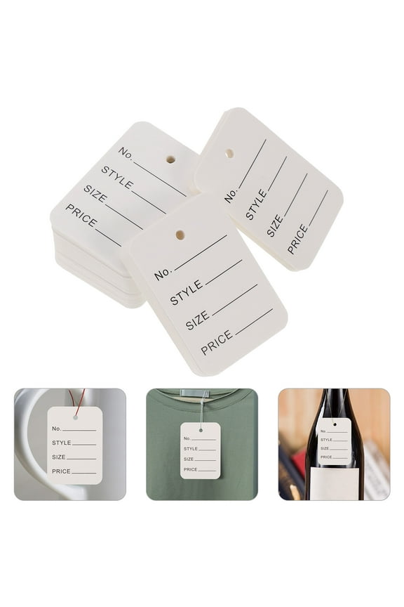 Hanger Tags for Retail and Merchants 1000Pcs 5 Rectangular White