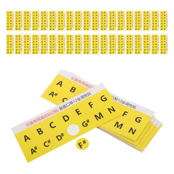 LITINKIMI Harmonica Scale Chart Stickers Yellow for Beginners with Visible Labels and Secure Adhesive