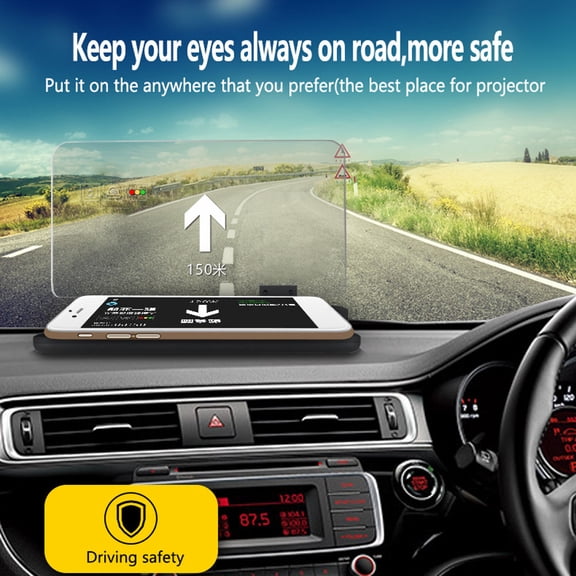 LITINKIMI Head up Display Car Phone Holder Mount with Large Display Black