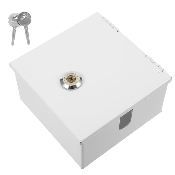 LITINKIMI Heavy Duty White Metal Electrical Socket Protector with Lock for Wall Outlet